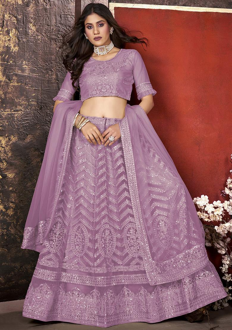 Pink Sequin Embellished Lehenga Set