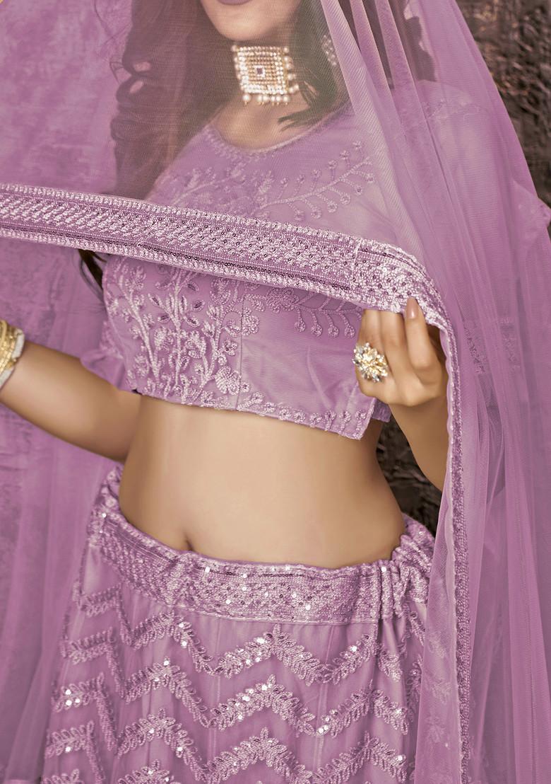 Pink Sequin Embellished Lehenga Set