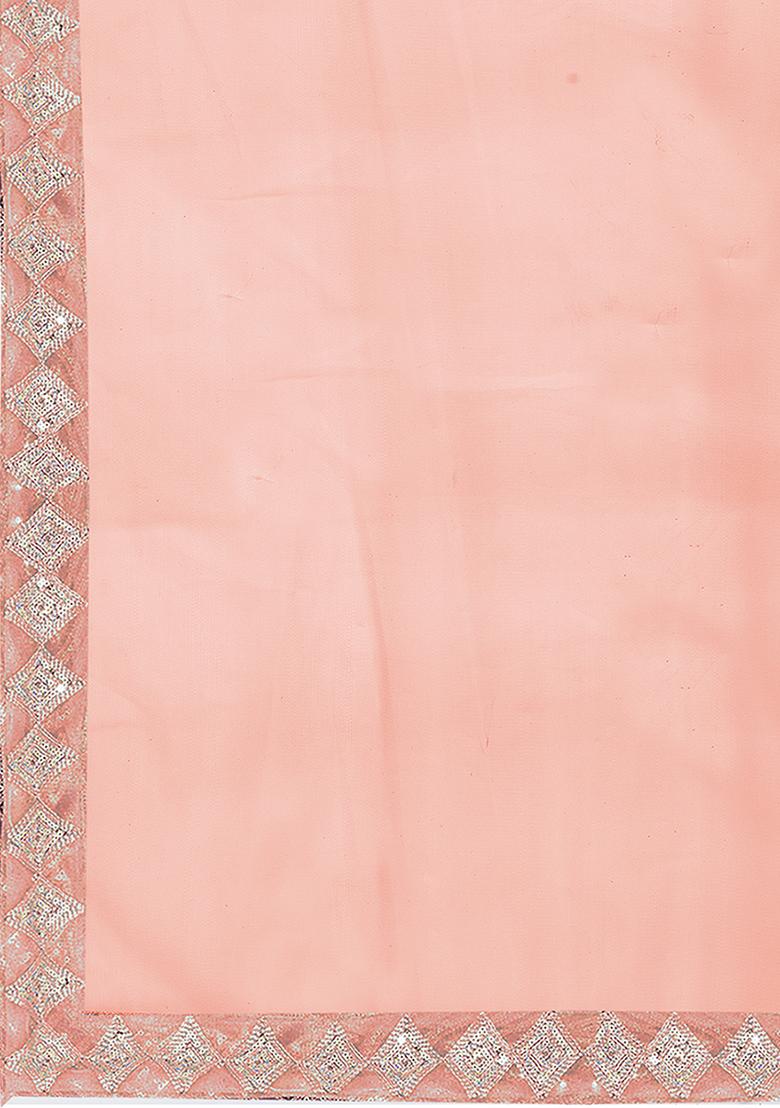Peach Sequin Embellished Lehenga Set