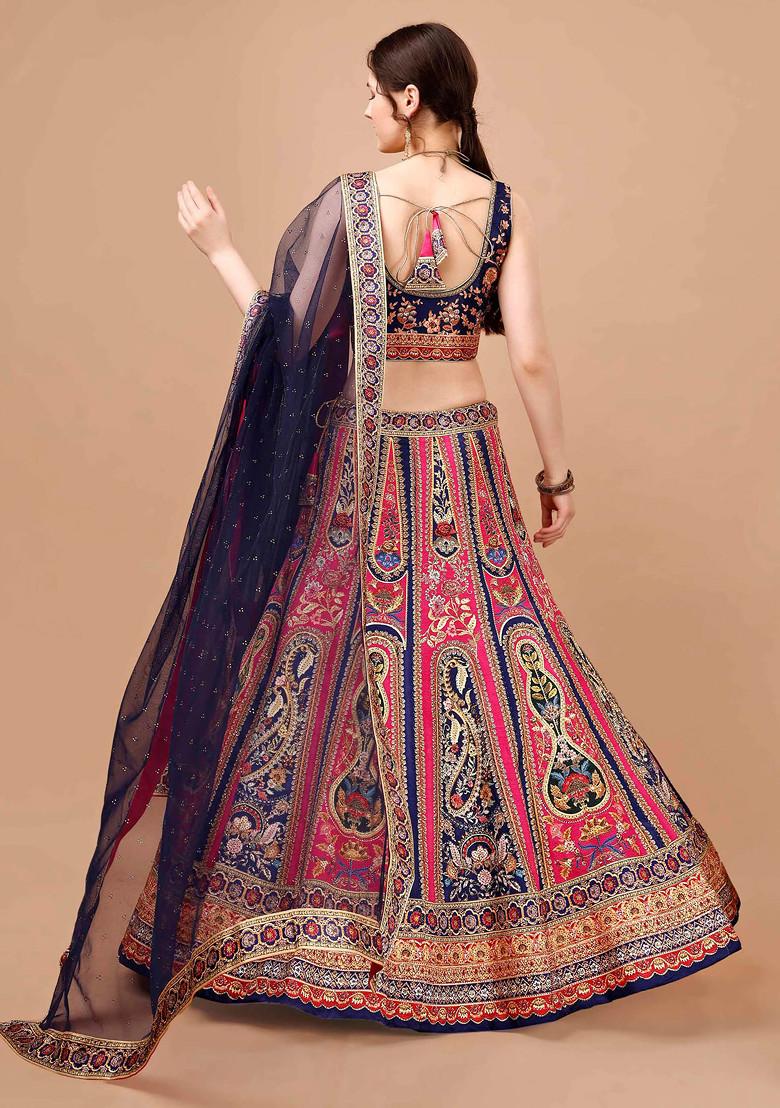 Pink Digital Print Silk Blend Lehenga Set