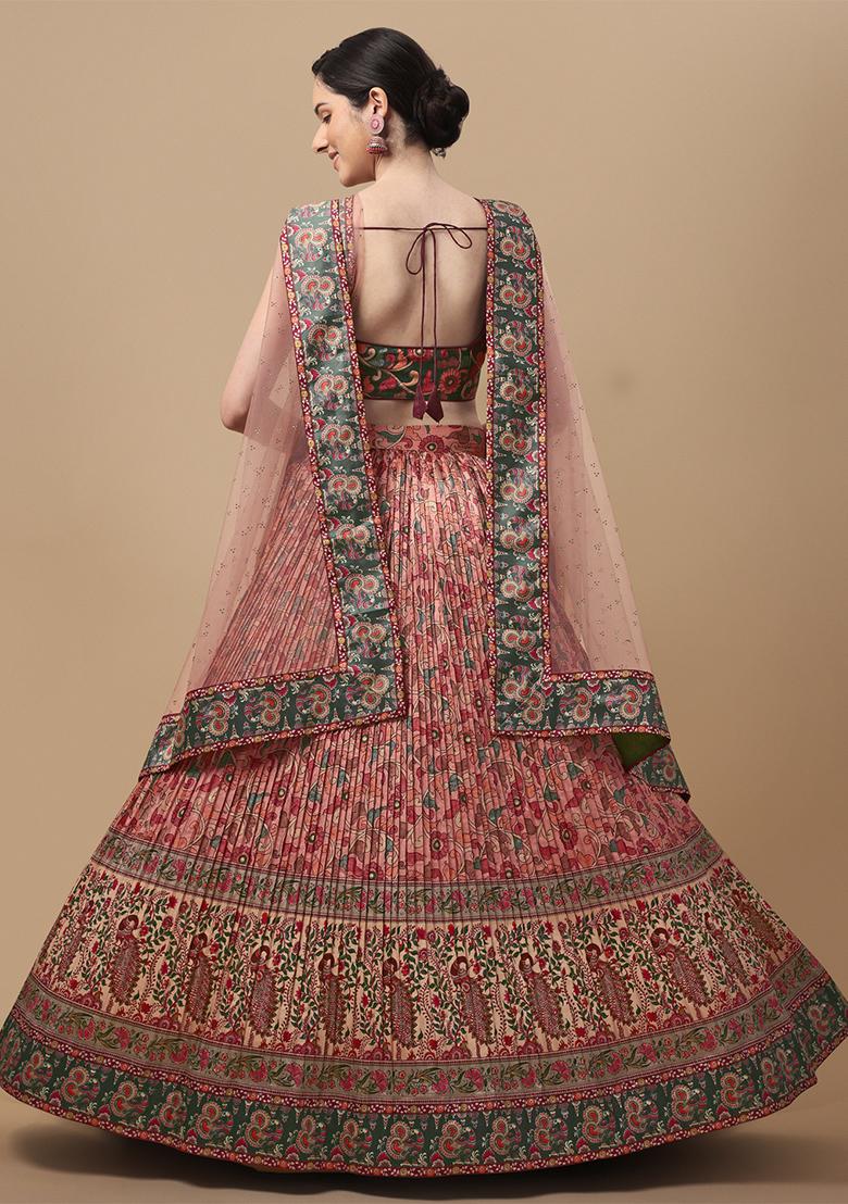 Pink Digital Print Lehenga Set