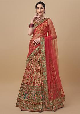 Multicolour Printed Lehenga Set