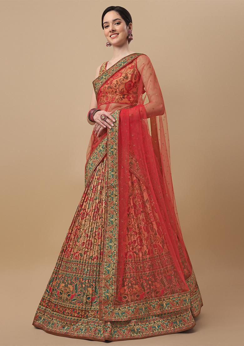 Multicolour Printed Lehenga Set