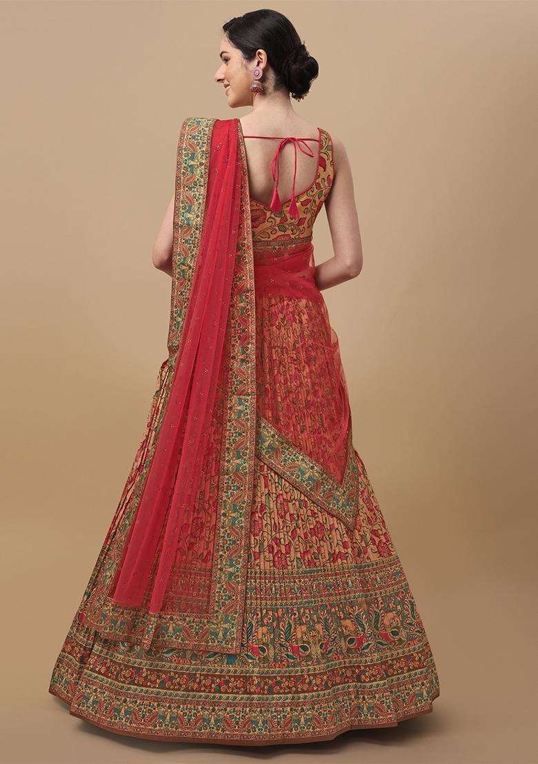 Multicolour Printed Lehenga Set