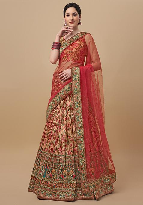 Multicolour Printed Lehenga Set