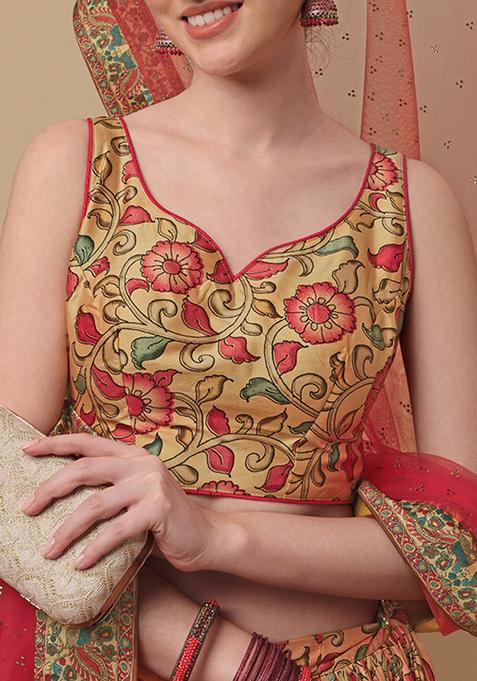 Multicolour Printed Lehenga Set