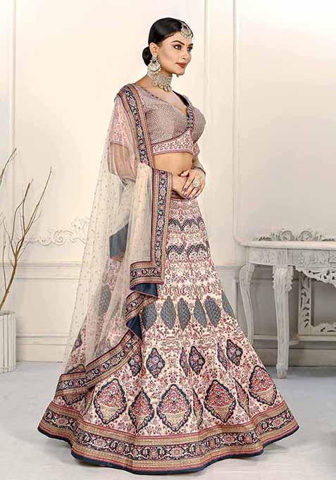 Pink Digital Print Silk Blend Lehenga Set