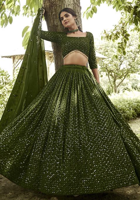 Green lacha dress hotsell