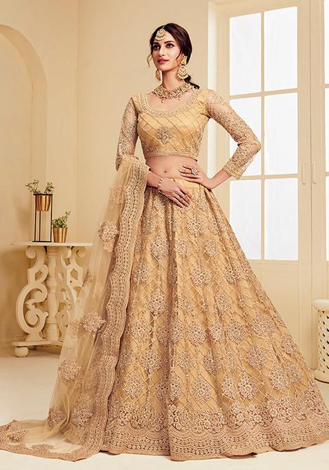 Gold lehenga online best sale