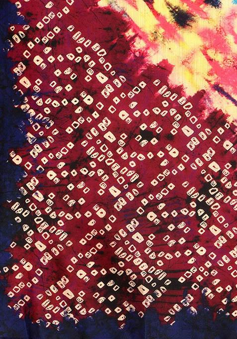 Pink Printed Silk Lehenga Set