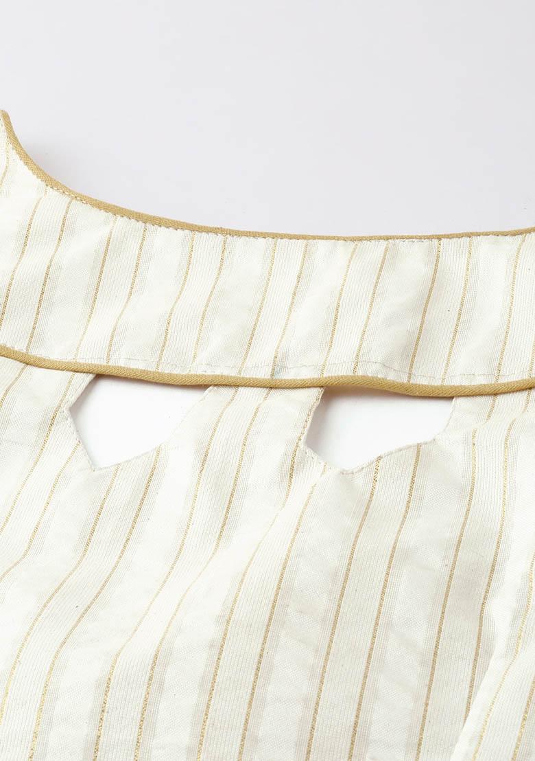 Teal Printed Silk Lehenga Set