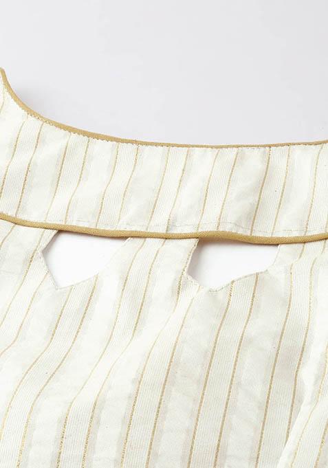 Teal Printed Silk Lehenga Set