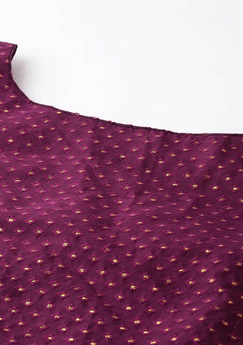 Peach Printed Silk Lehenga Set