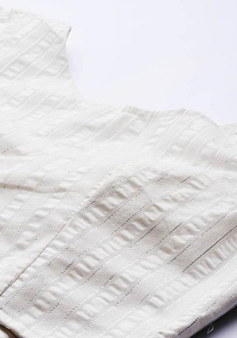 Teal Printed Silk Lehenga Set