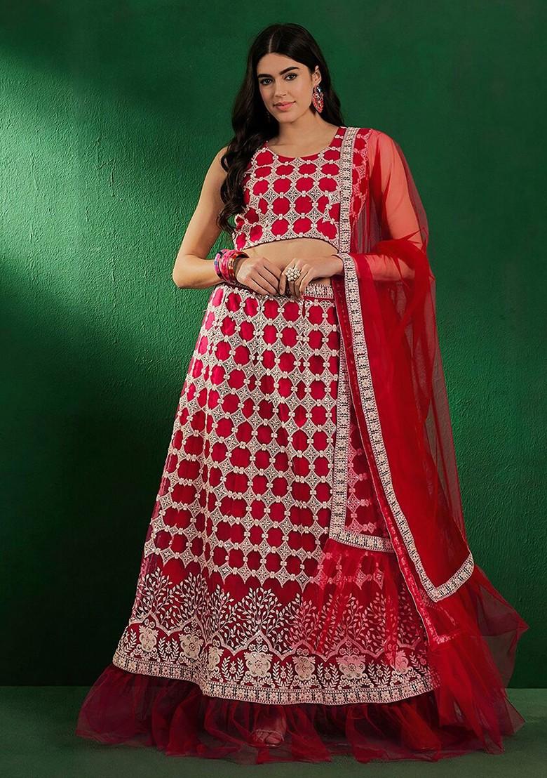 Pink Sequin Embroidered Lehenga Set