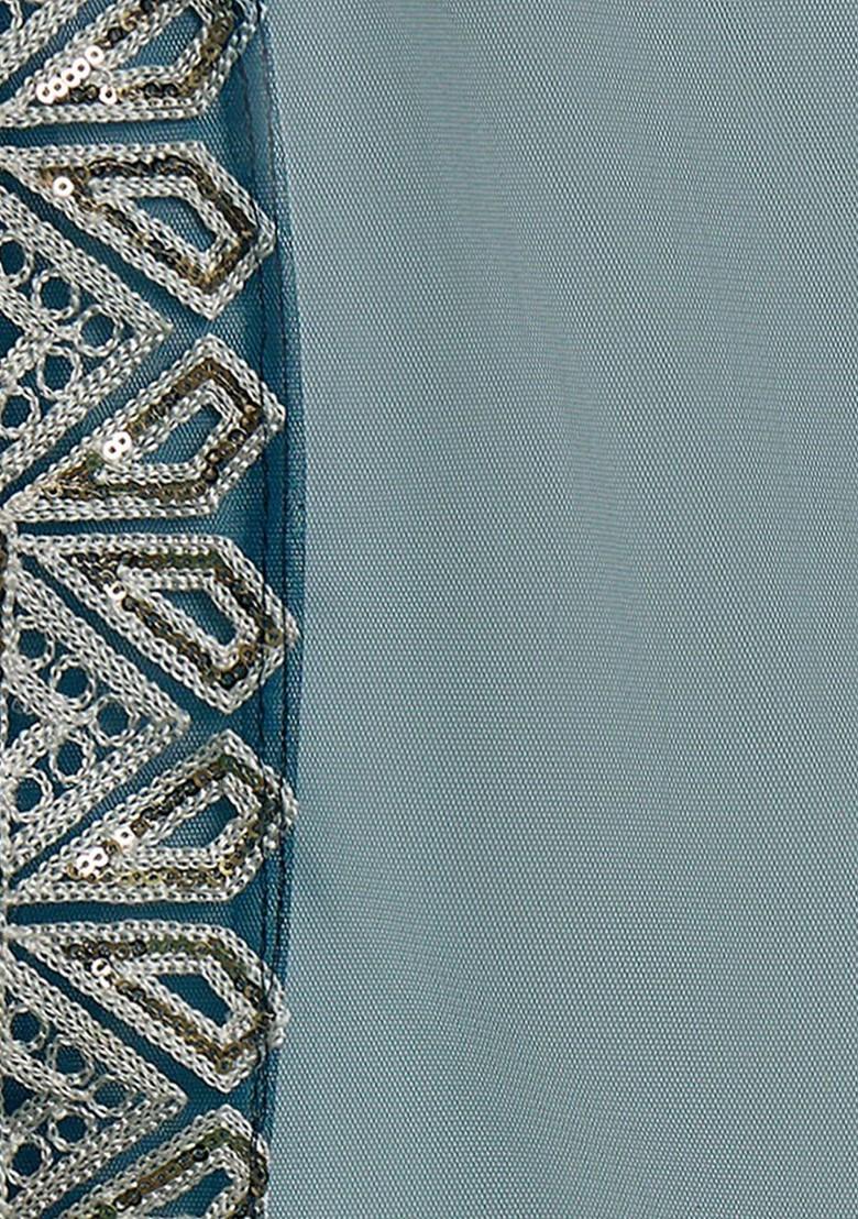 Green Sequin Embroidered Lehenga Set With Dupatta