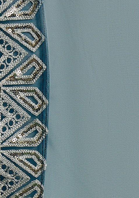 Green Sequin Embroidered Lehenga Set With Dupatta