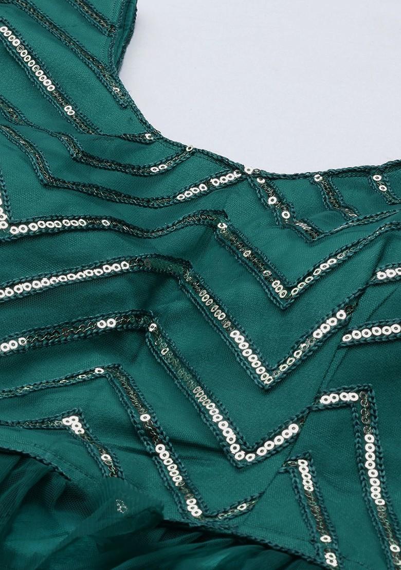 Grey Sequin Embroidered Lehenga Set With Dupatta