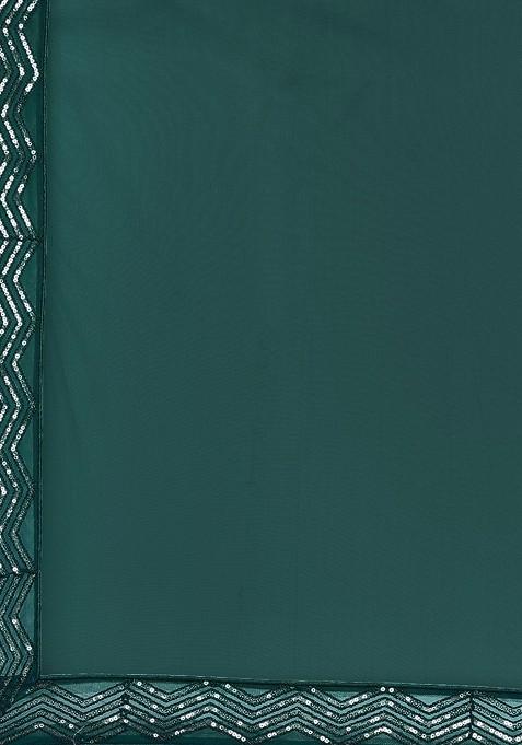 Grey Sequin Embroidered Lehenga Set With Dupatta