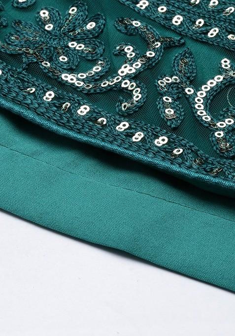 Grey Sequin Embroidered Lehenga Set With Dupatta