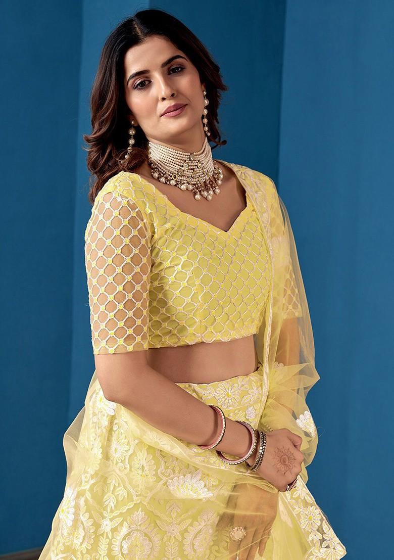Yellow Sequin Embroidered Lehenga Set With Dupatta