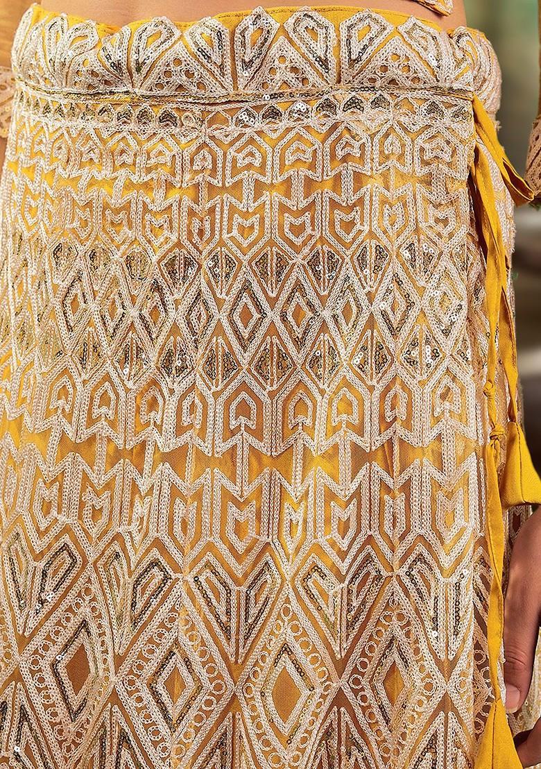 Yellow Sequin Embroidered Lehenga Set With Dupatta