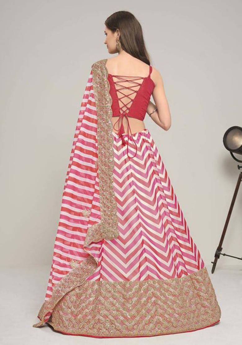 Multicolor Sequin Embroidered Georgette Lehenga Set