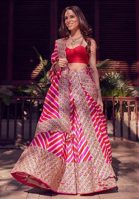 Multicolor Sequin Embroidered Georgette Lehenga Set