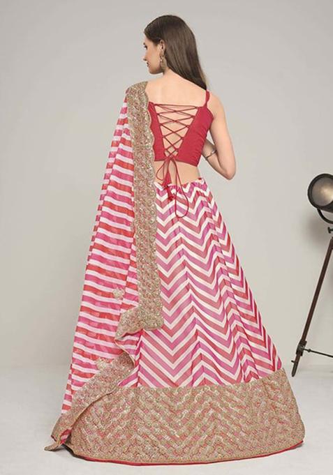 Multicolor Sequin Embroidered Georgette Lehenga Set