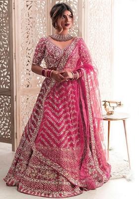 Wine Sequin Thread Embroidered Banglori Silk Lehenga Set