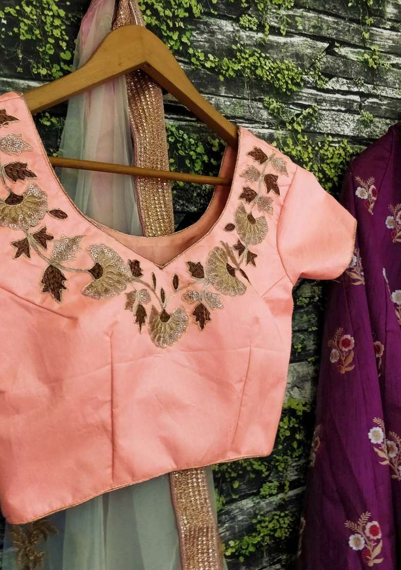 Purple Silk Blend Lehenga Set with Embroidered for Diwali | Wedding & Festive Wear - Indya