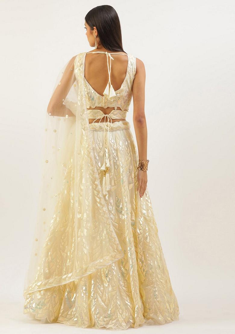 Yellow Embroidered Lehenga Set