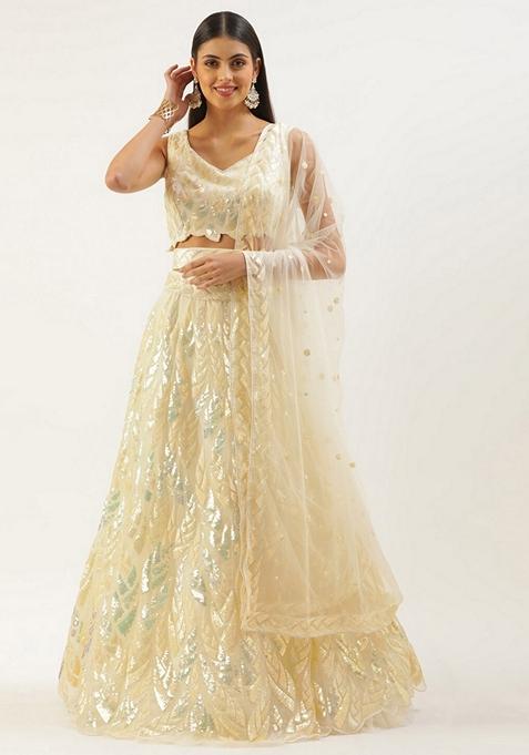 Yellow Embroidered Lehenga Set