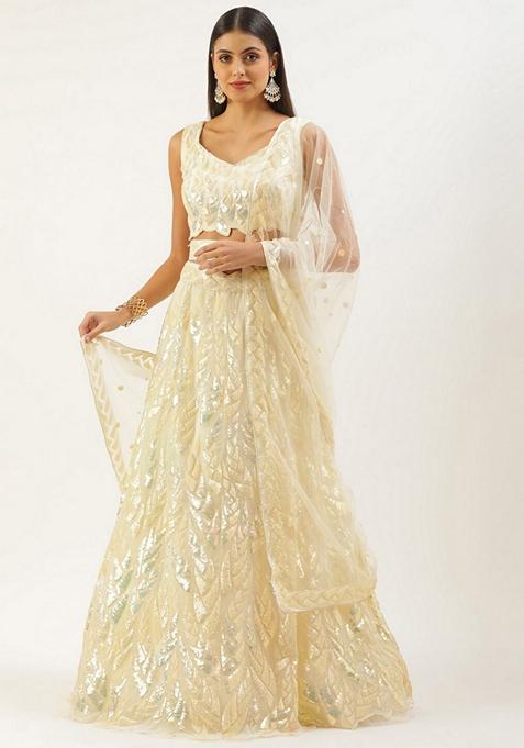 Yellow Embroidered Lehenga Set