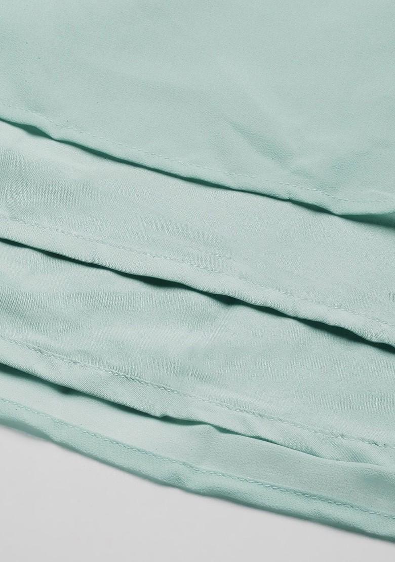 Blue Sequin Embroidered Poly Blend Lehenga Set