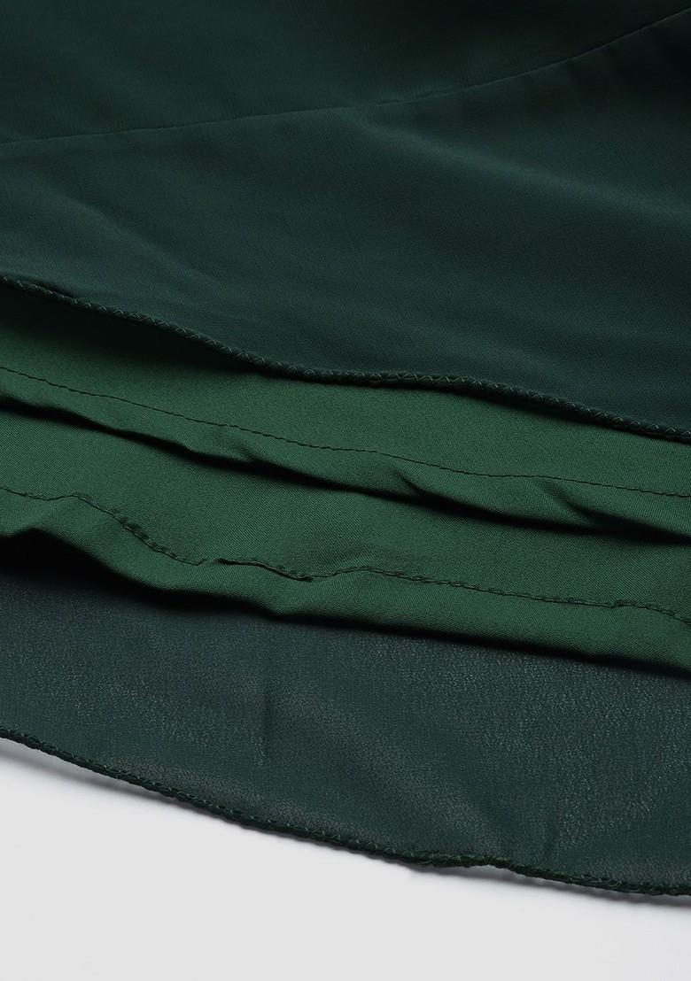 Green Embellished Poly Blend Lehenga Set