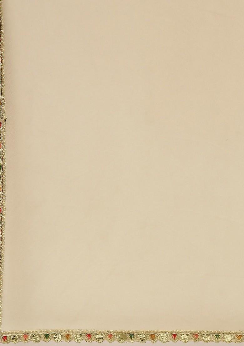 Blue Printed Poly Blend Lehenga Set