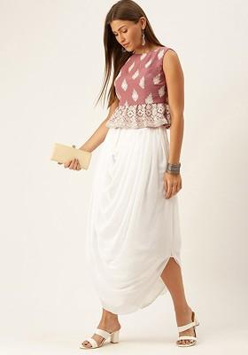 Purple Mirror Embroidered Poly Blend Lehenga Set