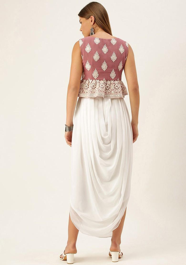 Purple Mirror Embroidered Poly Blend Lehenga Set