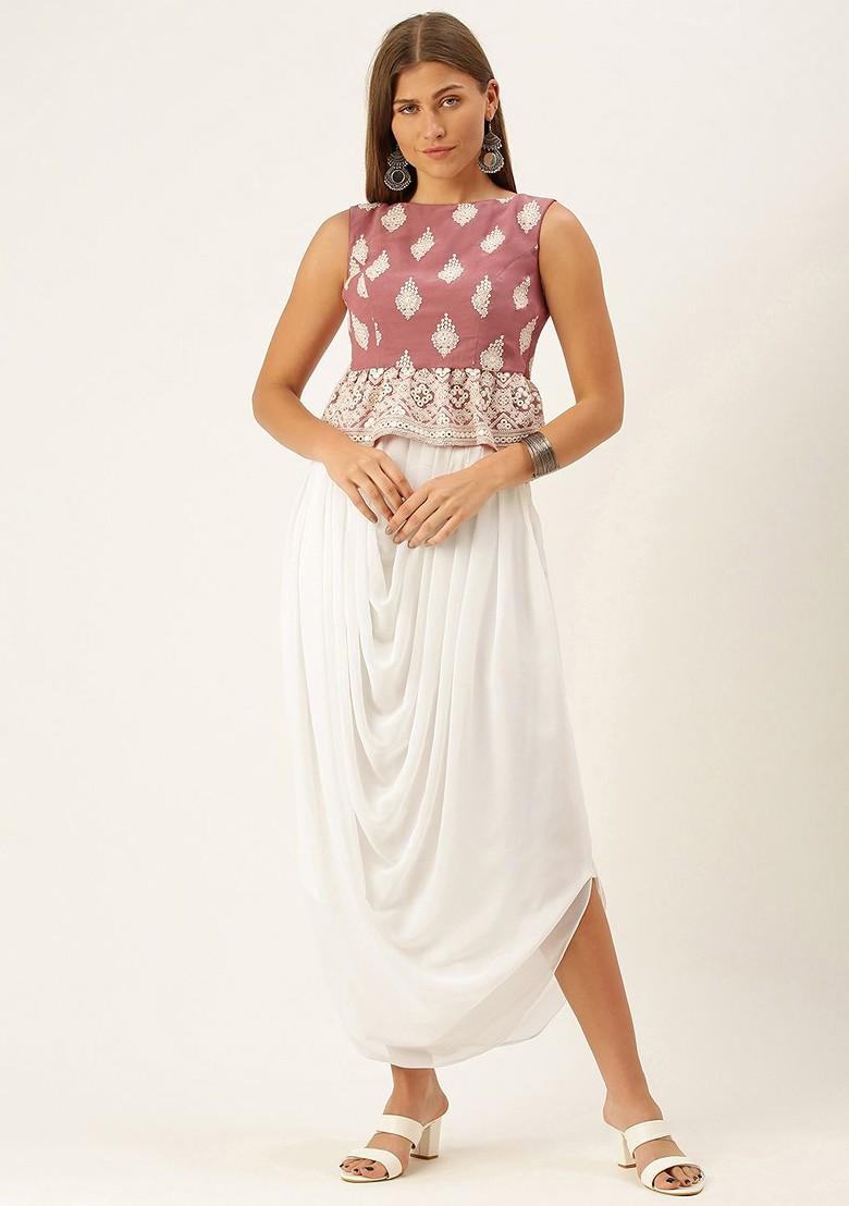 Purple Mirror Embroidered Poly Blend Lehenga Set