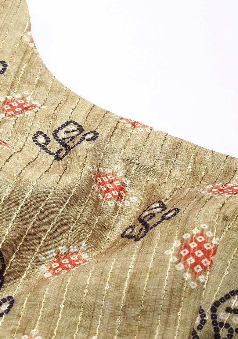 Green Thread Embroidered Poly Blend Lehenga Set