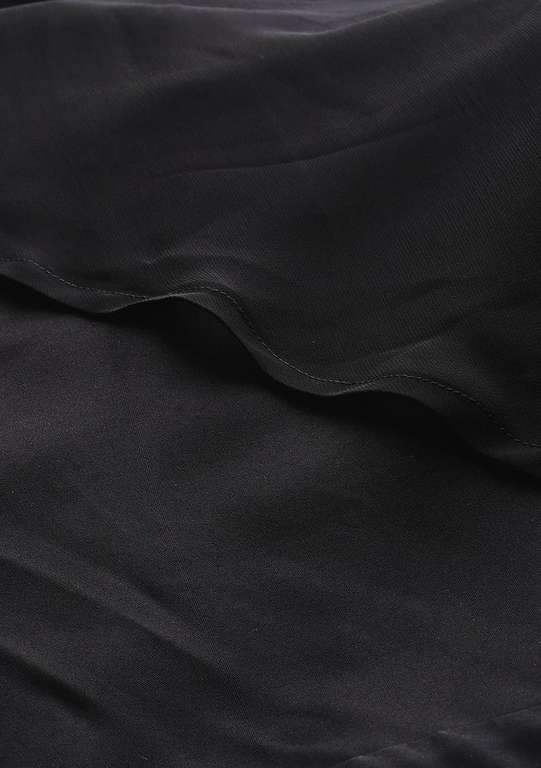 Black Embroidered Poly Blend Lehenga Set