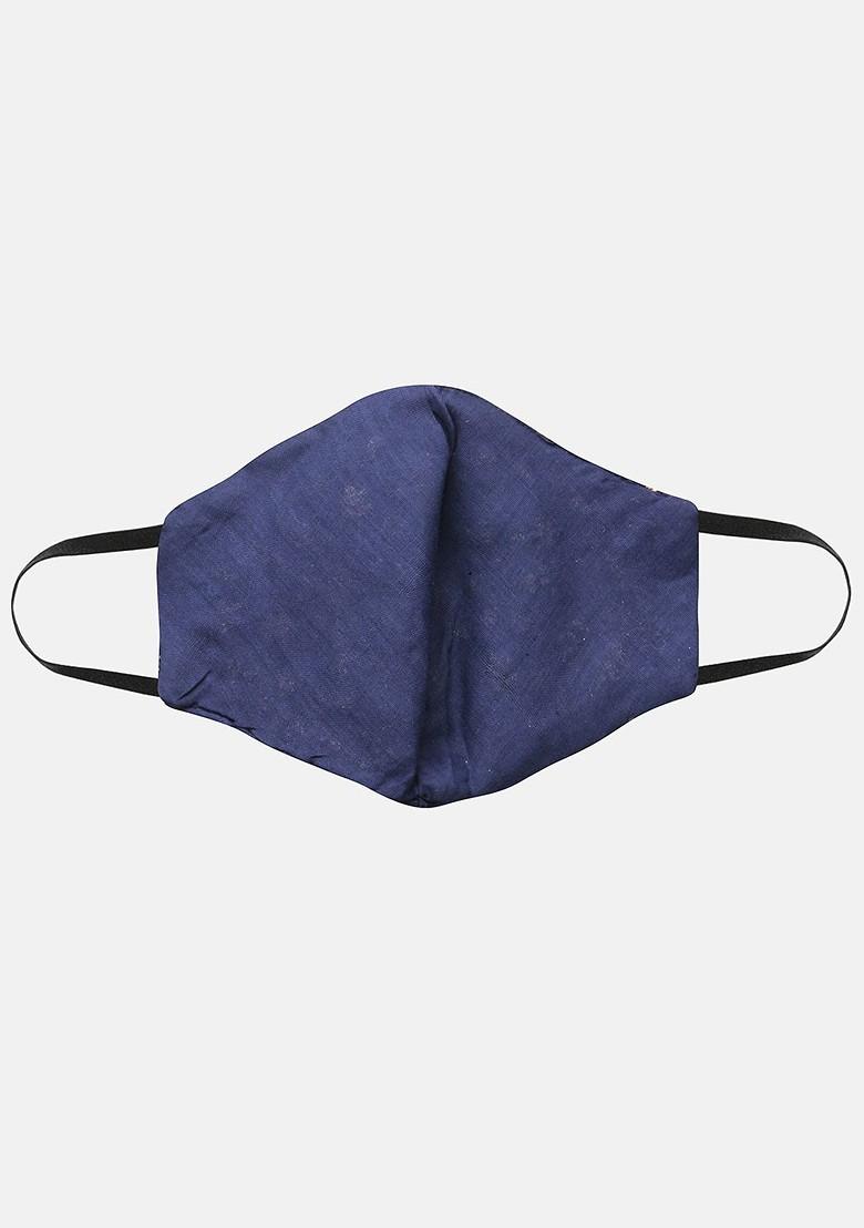 Navy Blue Embroidered Velvet Lehenga Set