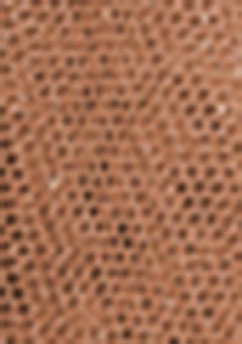 Brown Embroidered Net Lehenga Set