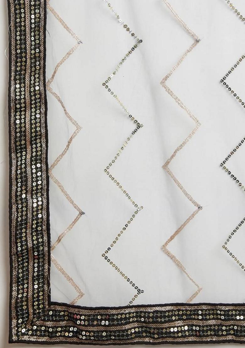 Black Embroidered Art Silk Lehenga Set