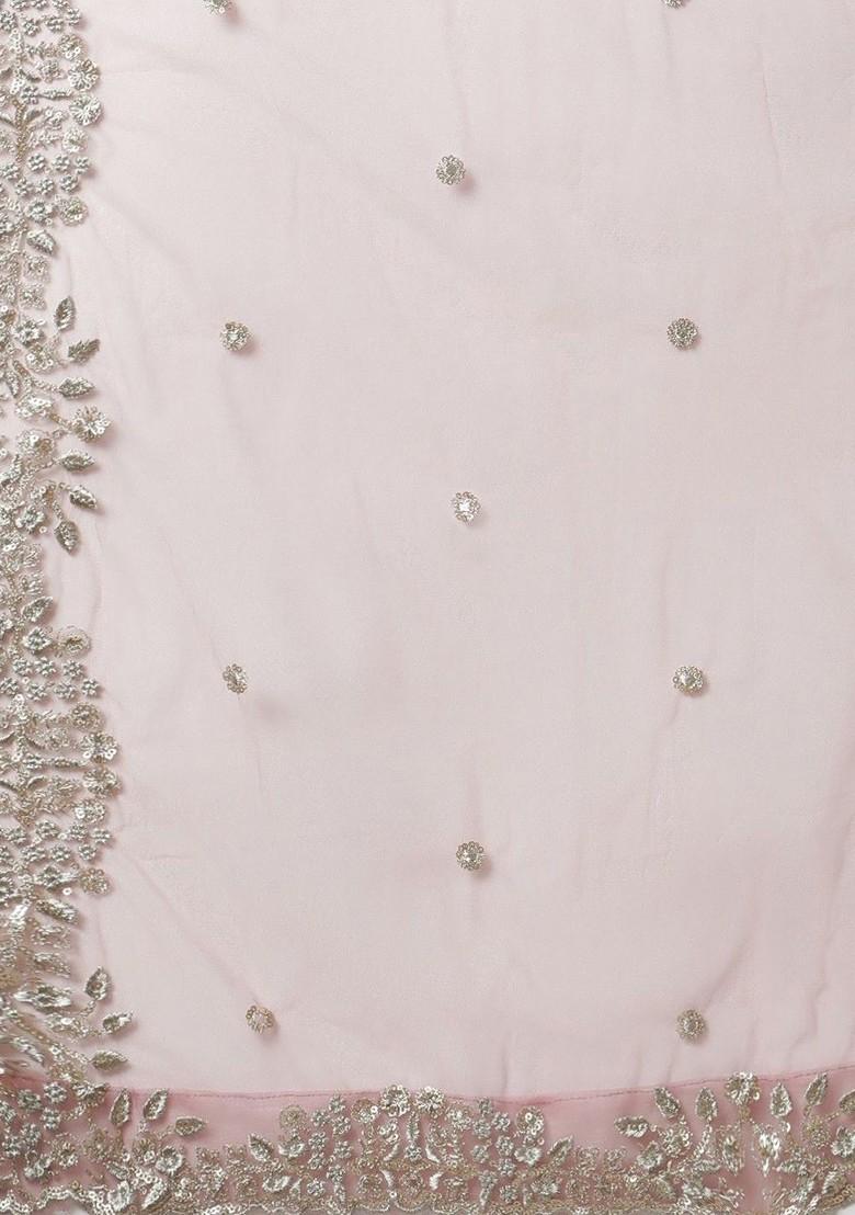 Purple Embellished Poly Blend Lehenga Set