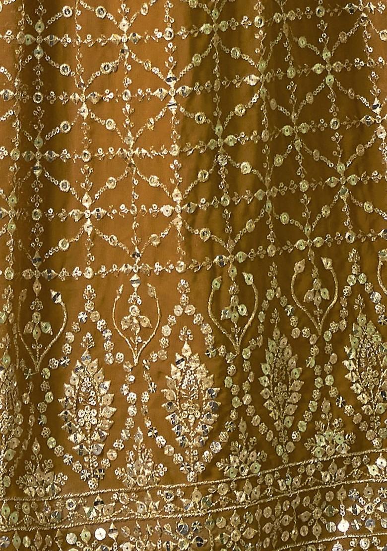 Yellow Embroidered Poly Blend Lehenga Set