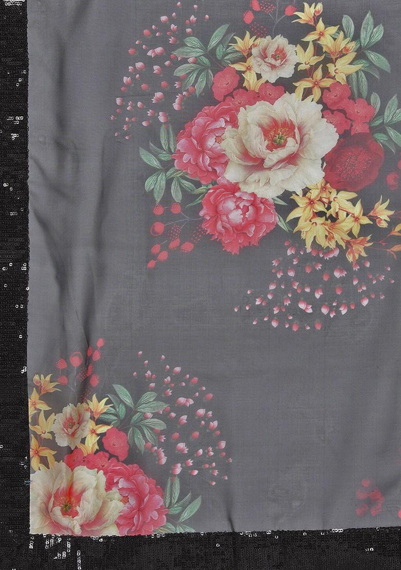 Black Embroidered Poly Blend Lehenga Set