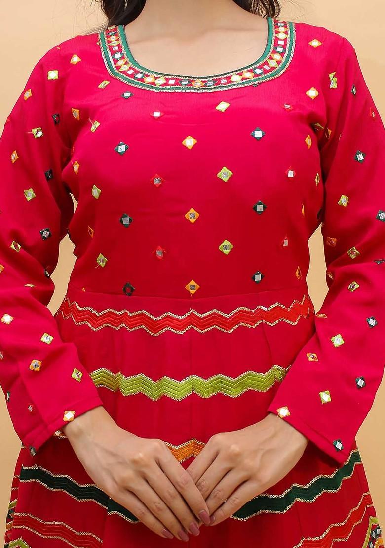 Pink Embroidered Poly Blend Lehenga Set