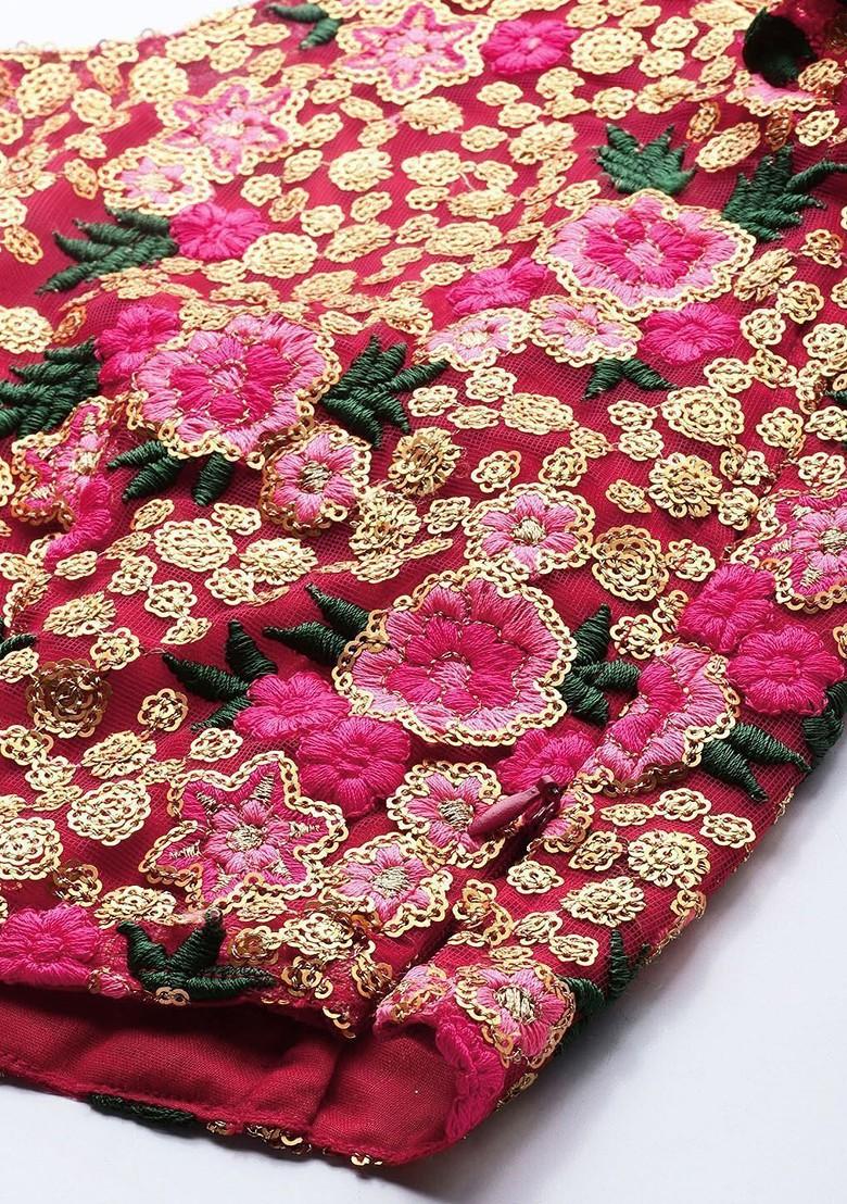 Yellow Embroidered Poly Blend Lehenga Sets